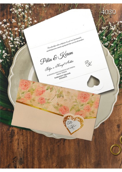 4030 EKOLİFE DÜĞÜN VE NİŞAN DAVETİYESİ 300 ADET AL 100 ADET BİZDEN