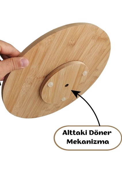 Luxury Ahşap Sunum Tahtası Döner Stand, Dönebilen Pasta Standı, Dönen Yuvarlak Ahşap Tezgah 1 Adet fırsatları
