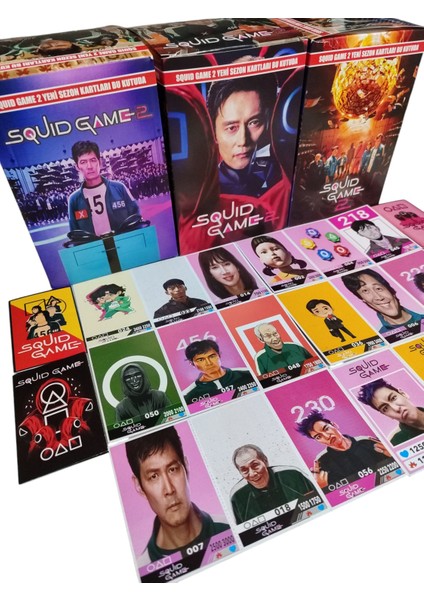 Squidgame 2 Yeni Sezon Karakter KARTLARI(150 Jelatinli 450 Karakter Kartı)Squidgame Eğlencesi