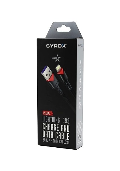Iphone USB Örgülü Lıghtnıng 2.0A Şarj - Data Kablosu C93