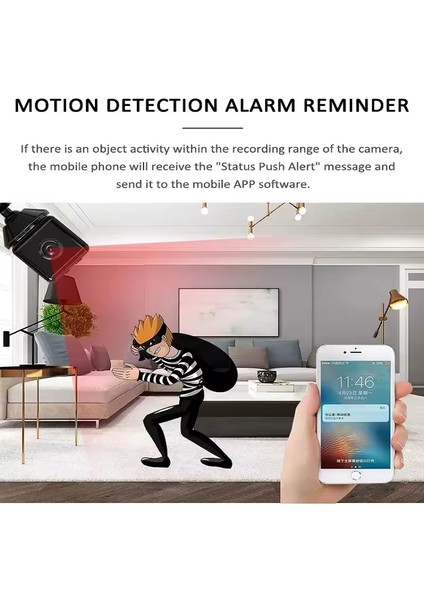 Mini Wifi Güvenlik Kamera (Uzaktan Izleme-Ses Dinleme-Hafıza Kart Kayıt-Hareket Algılama)