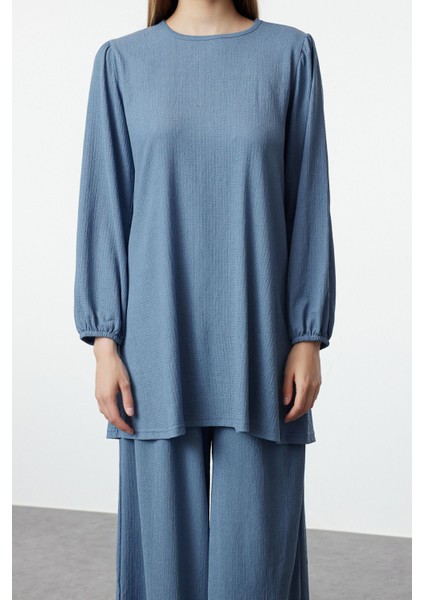 Indigo Oversize Bürümcük Örme Alt-Üst Takım modelleri