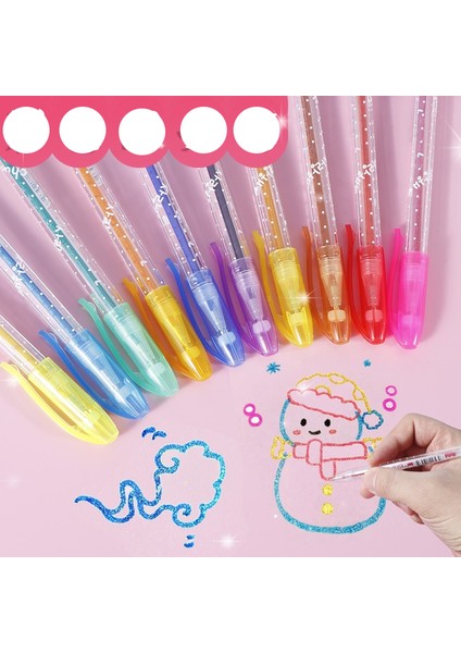 Boya Fırçası Vurgulayıcı Renkli Glitter Jel Kalem (Yurt Dışından)