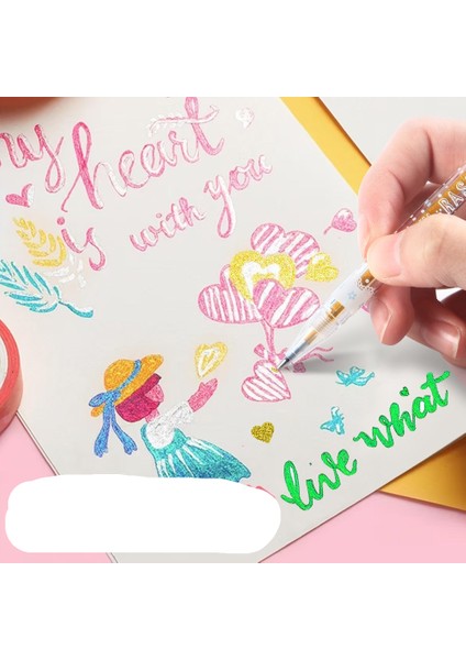 Boya Fırçası Vurgulayıcı Renkli Glitter Jel Kalem (Yurt Dışından) modelleri