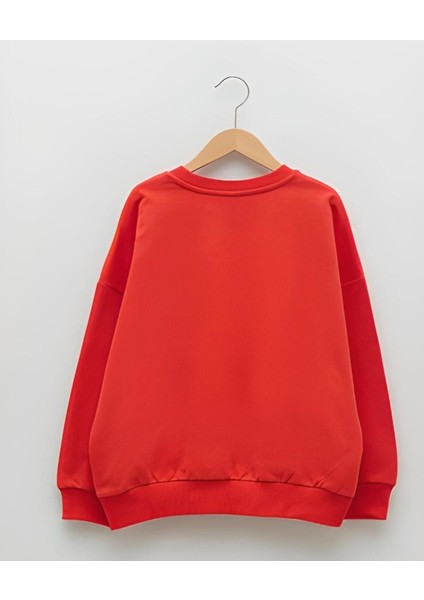 Bisiklet Yaka Baskılı Uzun Kollu Çocuk Sweatshirt modelleri