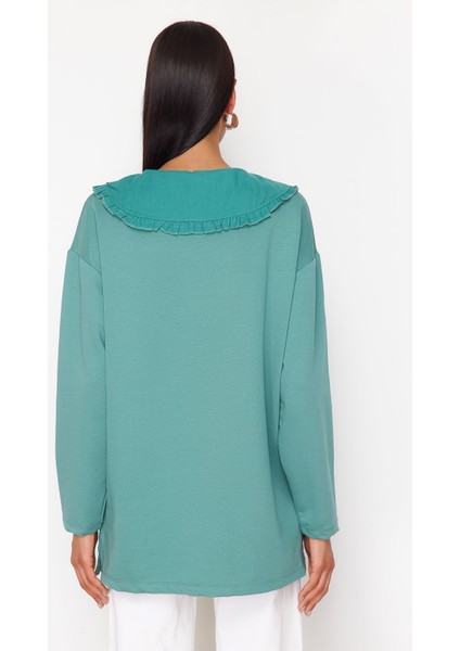 Mint Oversize Bebe Yakalı Örme Tunik TCTSS24UK00040