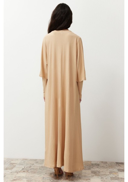 Bej Dokulu/bürümcük Kimono-Elbise Örme Takım indirimleri
