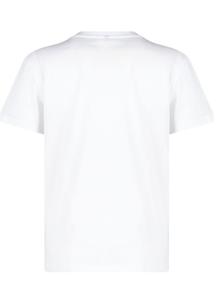 Beyaz Dokuma Garnili Regular/normal Kalıp Baskılı Bisiklet Yaka Örme T-Shirt TWOSS24TS00018 fırsatları