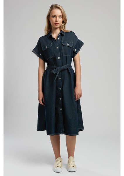 Maya 1 Kadın Jean Elbise Denim