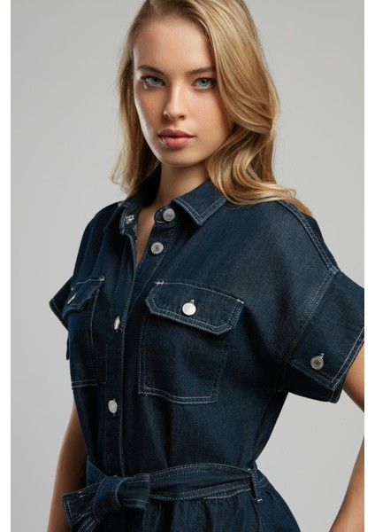 Maya 1 Kadın Jean Elbise Denim