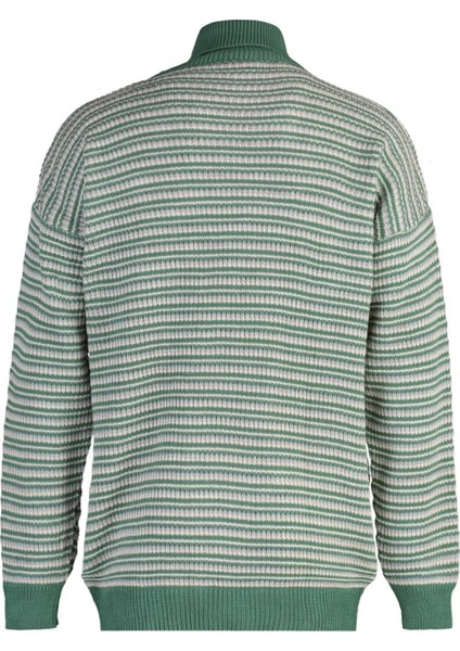 Mint Oversize Fit Balıkçı Yaka Çizgili Triko Kazak TMNAW23KZ00199 fiyatları