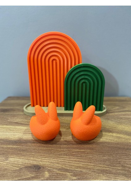 Turuncu Tavşan Şeklinde 2 Adet Tealight Mumluk – Dekoratif ve Şık Parlaklık fiyatları