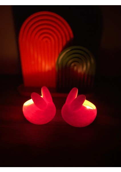 Turuncu Tavşan Şeklinde 2 Adet Tealight Mumluk – Dekoratif ve Şık Parlaklık modelleri