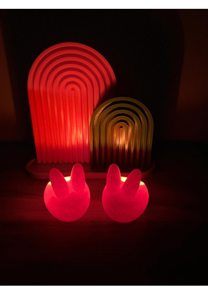 Turuncu Tavşan Şeklinde 2 Adet Tealight Mumluk – Dekoratif ve Şık Parlaklık fırsatları