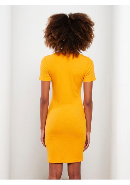 Bisiklet Yaka Düz Kısa Kollu Kadın Elbise indirimleri