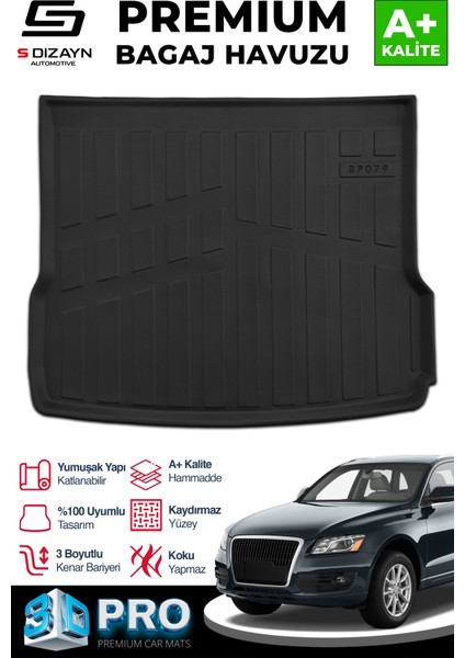 Audi Q5 3D Pro Bagaj Havuzu 2009-2017 A+ Kalite