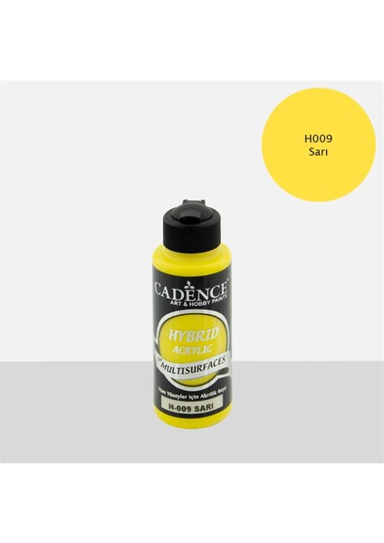 H 009 Sarı Hibrid Akrilik Hobi Boyası 120 ml