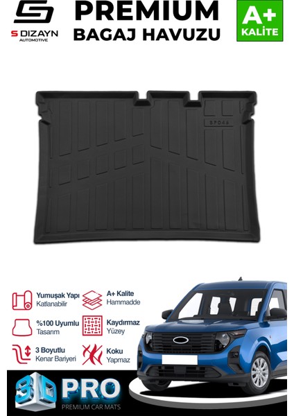 Ford Courier 3D Pro Bagaj Havuzu 2024 Üzeri A+ Kalite