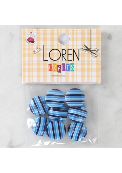 Loren Crafts 8'li Desenli Düğme - 1101