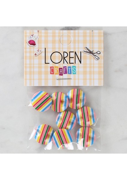 Loren Crafts 8'li Desenli Düğme - 1096