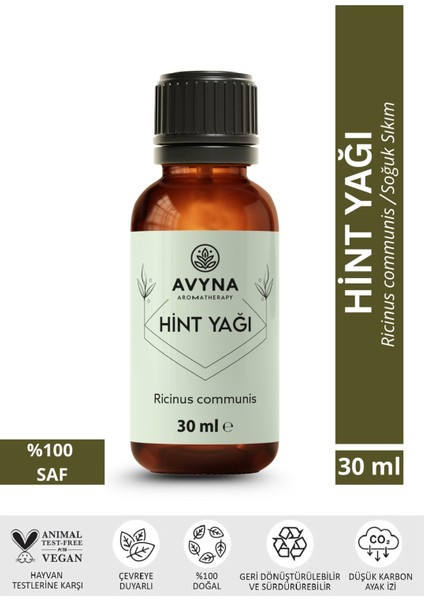 Hint Yağı (Yoğun Kıvamlı Yağ) 30 ml Soğuk Sıkım %100 Saf ve Doğal (Castor Oil)