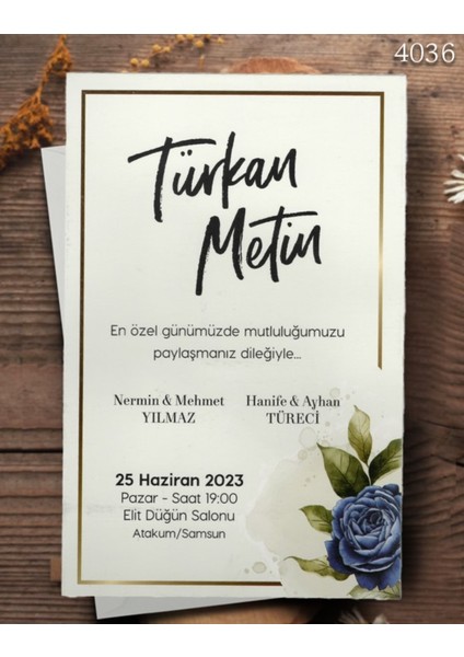 4036 EKOLİFE DÜĞÜN VE NİŞAN DAVETİYESİ 300 ADET AL 100 ADET BİZDEN