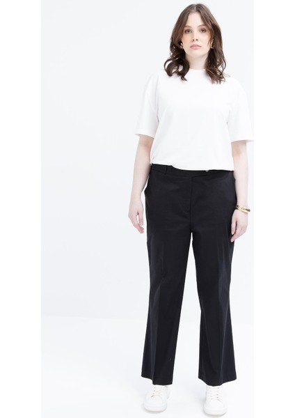 Siyah-Beli Lastikli Büyük Beden Likralı Pantolon fiyatları