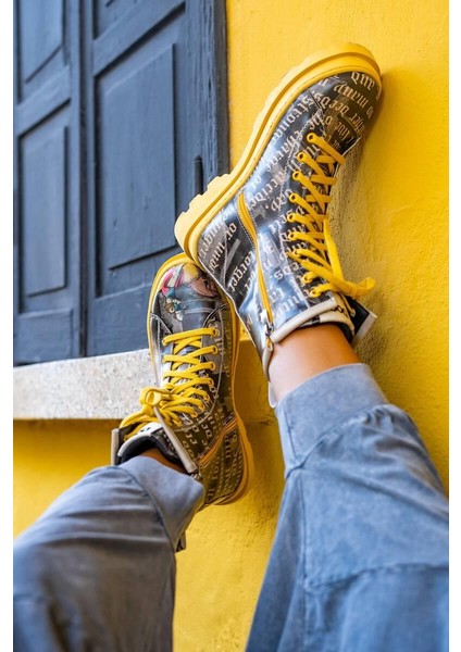 Kadın Vegan Deri Siyah Fermuarlı Uzun Bot - Joan Of Arc Tasarım