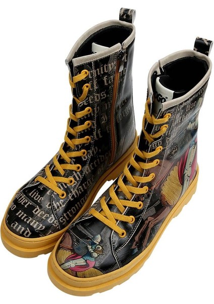 Kadın Vegan Deri Siyah Fermuarlı Uzun Bot - Joan Of Arc Tasarım modelleri