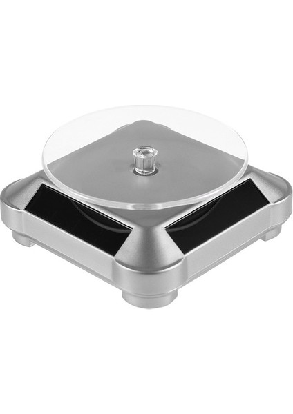 110*110*50MM Güneş Vitrin Otomatik Dönen Stand 360 Döner Tabla Kolye Bilezik Saat Ekranı Beyaz (Yurt Dışından)