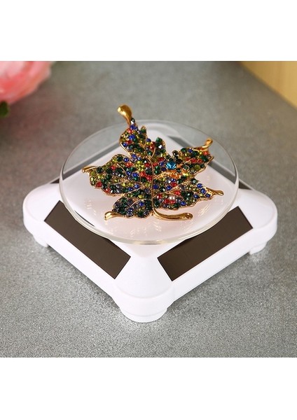 110*110*50MM Güneş Vitrin Otomatik Dönen Stand 360 Döner Tabla Kolye Bilezik Saat Ekranı Beyaz (Yurt Dışından) fırsatları