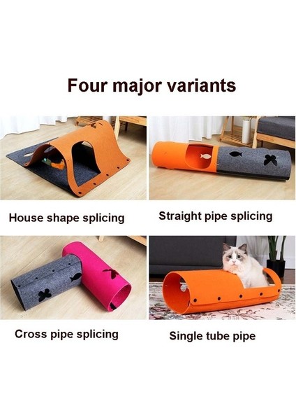 Dıy Kombinasyonu Keçe Kedi Tüneli Kedi Çöpü, Spesifikasyon: 44 x 60 Cm. Kahverengi (Yurt Dışından) modelleri