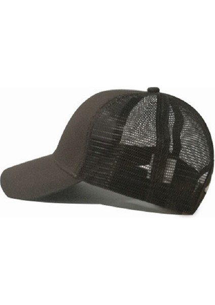 Yaz Pamuk Örgü Açılış At Kuyruğu Şapkası Güneş Kremi Beyzbol Şapkası Siyah (Yurt Dışından)