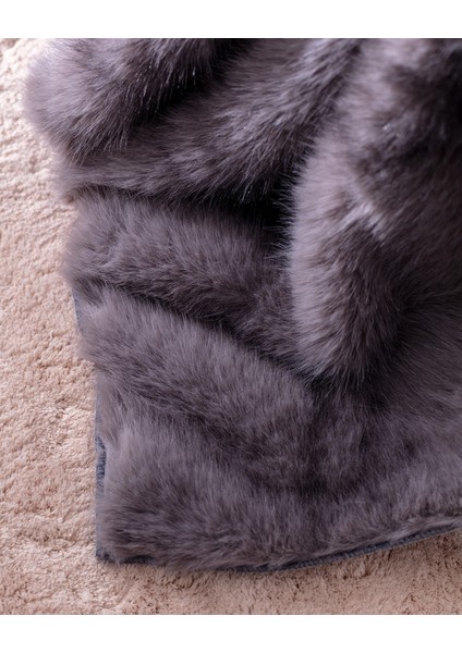 Allure Peluş Koltuk Şalı - Antrasit modelleri