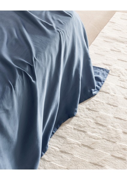 Ciel Çift Kişilik %100 Pamuk Lastiksiz Saten Çarşaf - Koyu Mavi fiyatları