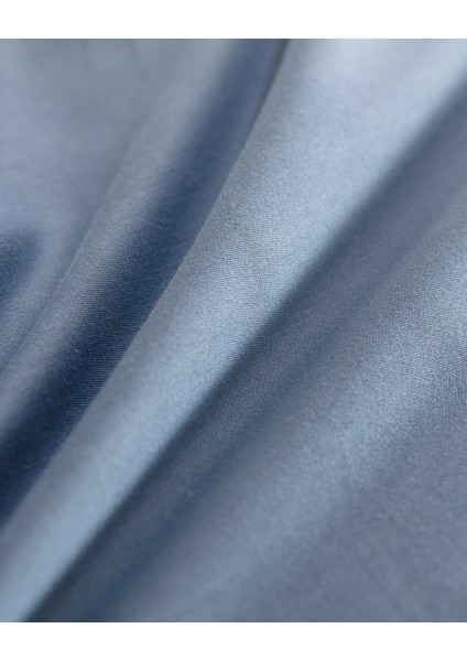 Ciel Çift Kişilik %100 Pamuk Lastiksiz Saten Çarşaf - Koyu Mavi modelleri