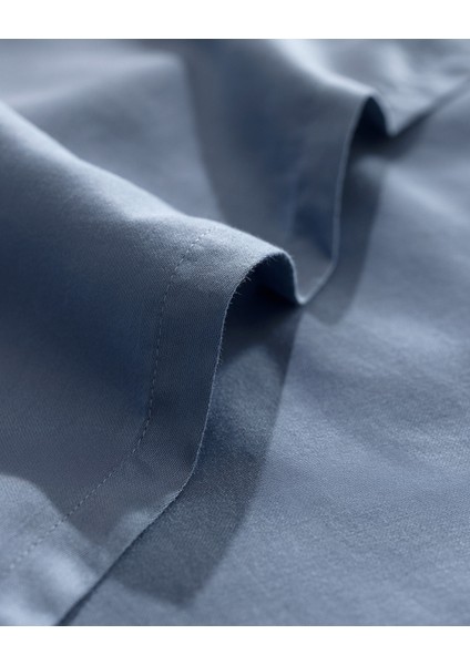 Ciel Çift Kişilik %100 Pamuk Lastiksiz Saten Çarşaf - Koyu Mavi fırsatları