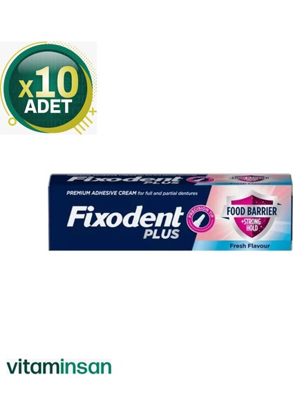 Plus Diş Protez Yapıştırıcı Tat İçermez Krem 40 gr 10 Adet