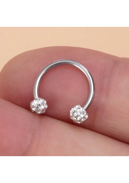 3'lü 316L Kararmaz Cerrahi Çelik Kristal Taşlı Kıkırdak Dudak Burun Septum Tragus Piercing Minik Boy modelleri
