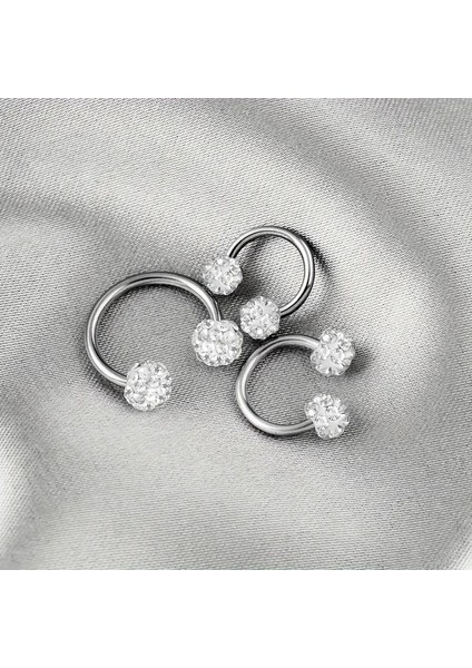 3'lü 316L Kararmaz Cerrahi Çelik Kristal Taşlı Kıkırdak Dudak Burun Septum Tragus Piercing Minik Boy indirimleri