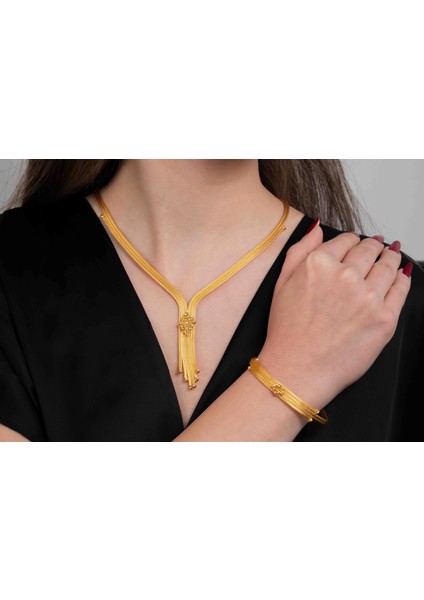 14 Ayar Dorika Detaylı Hasır Set