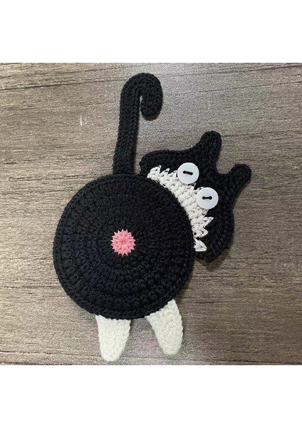 Kedi Popolu Örgü Bardak Altlığı (Yurt Dışından)