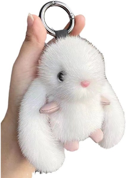 Vizon Peluş Tavşan Kolye Araba Anahtarlığı Çanta Kolye Peluş Bebek (Yurt Dışından)