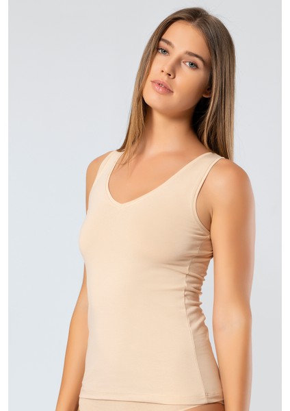 913 Kadın Likralı Pamuklu V Yaka Atlet-Ten modelleri