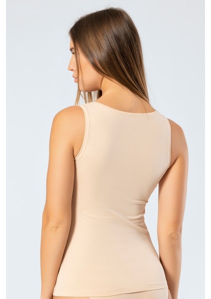 913 Kadın Likralı Pamuklu V Yaka Atlet-Ten fırsatları