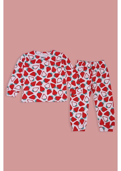Desenli Kız Çocuk Pijama Takımı