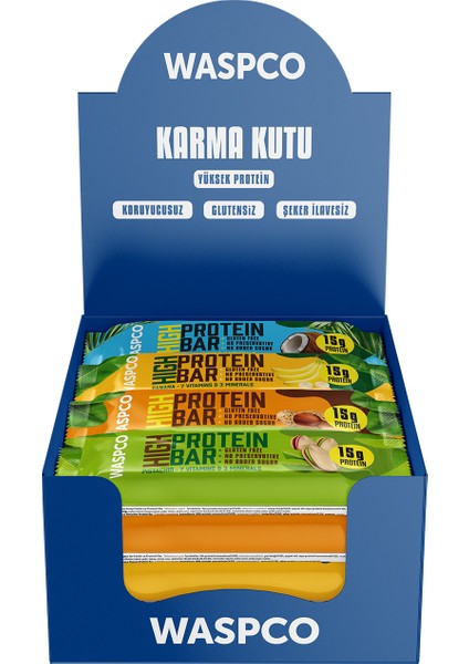 Yüksek Protein Bar 50g Karma Kutu 10 Adet (5 Çeşit)