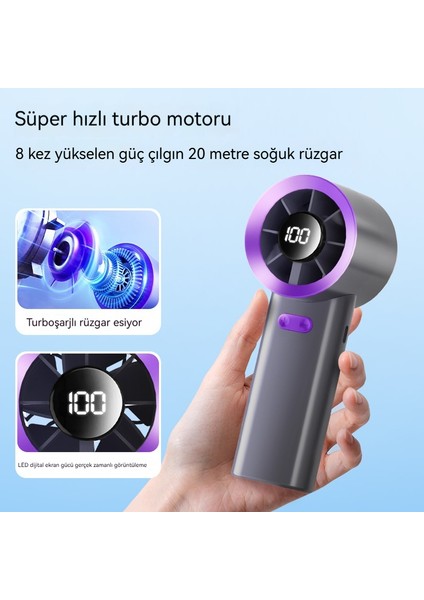 El Fanı Şarj Uzun Pil Ömrü Mini Taşınabilir USB Küçük Fan (Yurt Dışından)