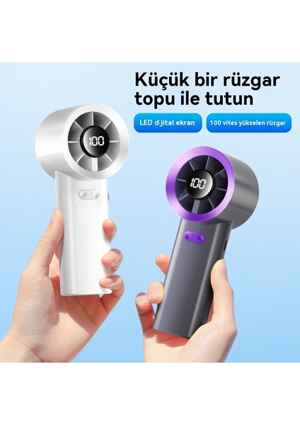 El Fanı Şarj Uzun Pil Ömrü Mini Taşınabilir USB Küçük Fan (Yurt Dışından)
