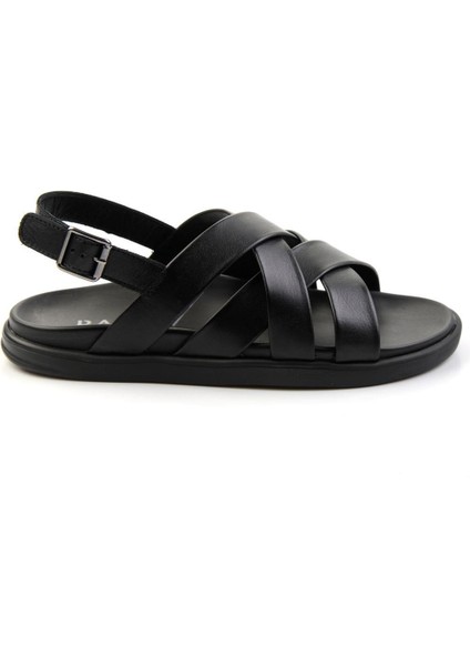 Siyah Leather Erkek Sandalet E05863955543